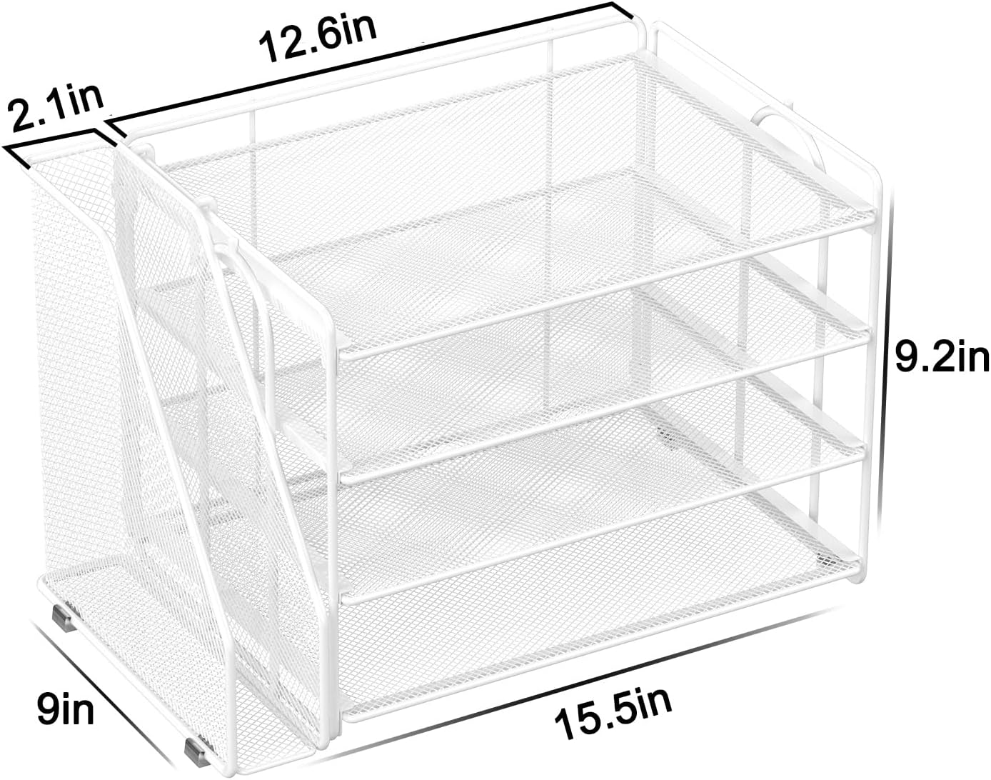 Spacrea Desk Organizers and Accessories, Paper Organizer for Desk with File organizer, Desk Accessories & Workspace Organizers for Office Supplies (White)