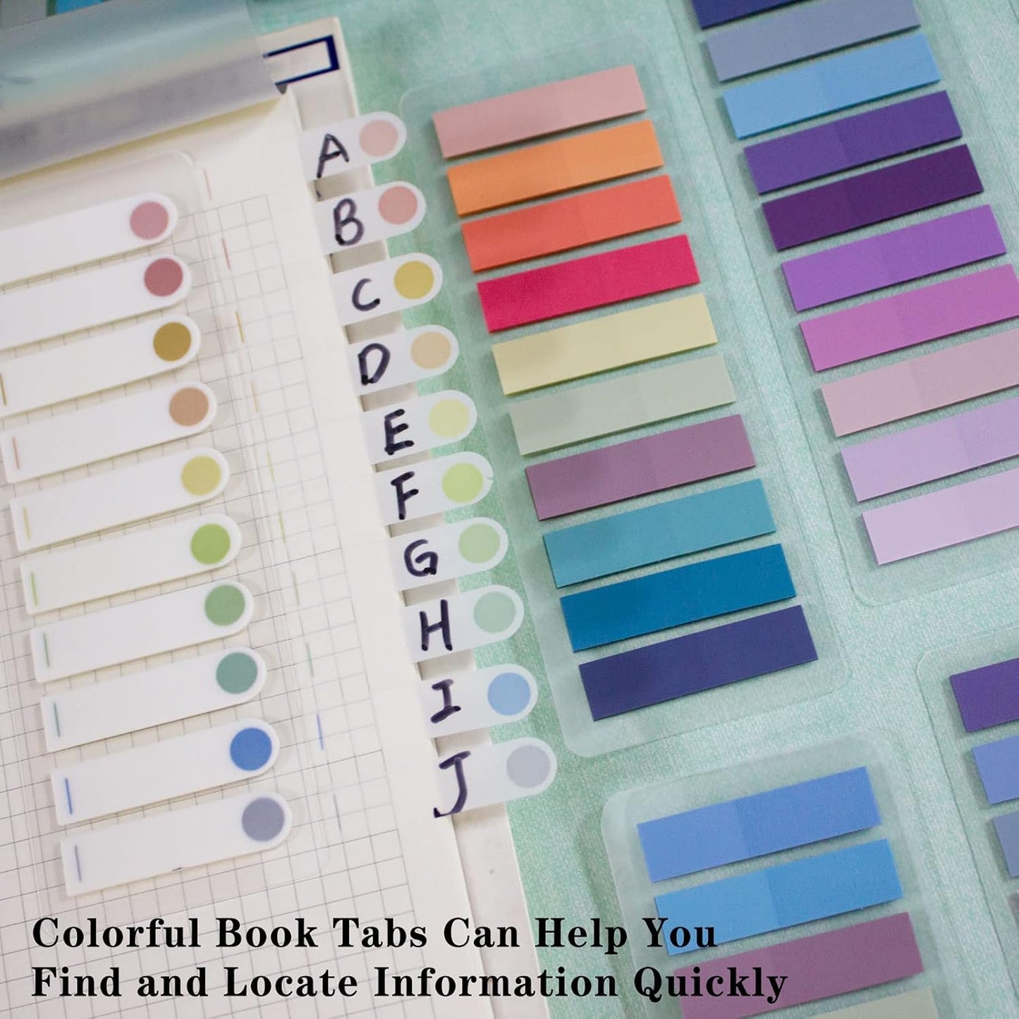 ELII 3200pcs Books Tabs for Annotating,Sticky Tabs Clear Sticky Notes, Morandi Page Markers for Notebooks, Multi-Colored Writable and Repositionable Book Flags Strip (3200pcs)