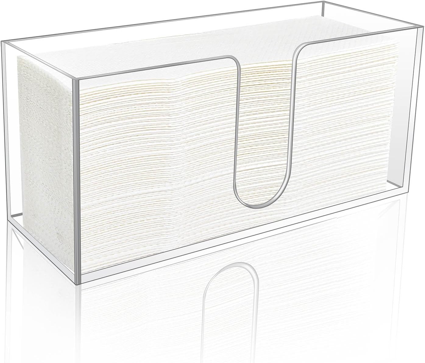 1Pack Acrylic Countertop Paper Towel Holder, Paper Towel Dispenser Countertop/Acrylic Napkin Holder(5mm Acrylic) C-fold or MultiFold Trifold Paper Towels for Bathroom, Kitchen,Restaurant (1)