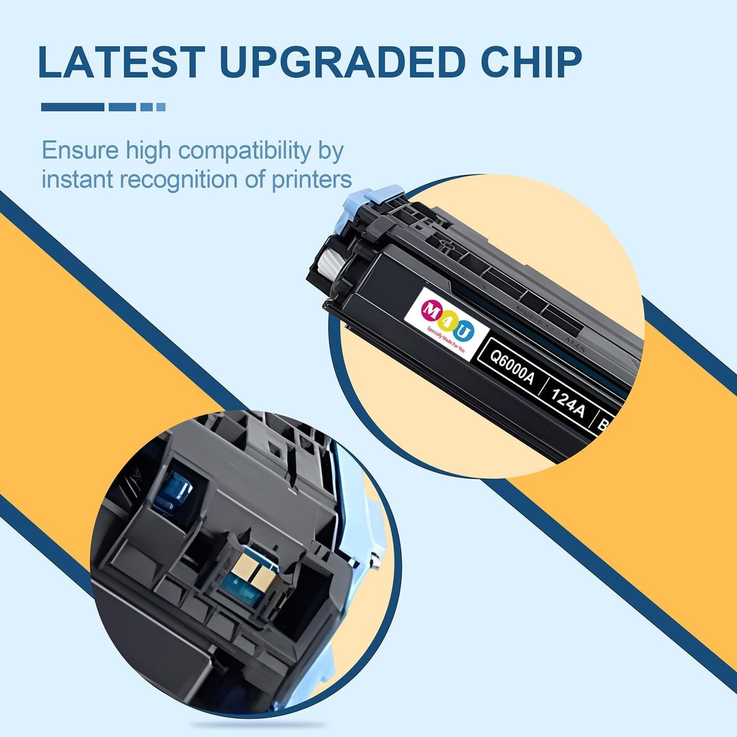 124A Toner Cartridges 4 Pack(with Chip) Remanufactured Compatible for 124A Q6000A Q6001A Q6002A Q6003A 124A Toner use for Color 2600n 1600 2605 1015 1017 Series Printer(Black Cyan Magenta Yellow)