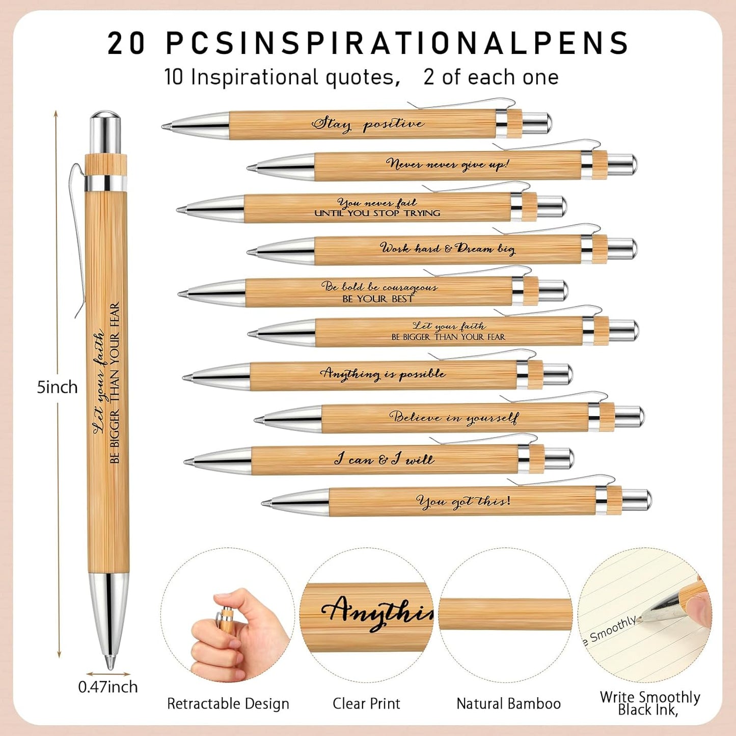 Tenceur Back to School Inspirational Gifts Bulk Employee Appreciation Spiral Notebook with Journals Sticky Note Pen Motivational Thank You Gifts for Teacher Students Team Coworkers Staff(20 Sets)