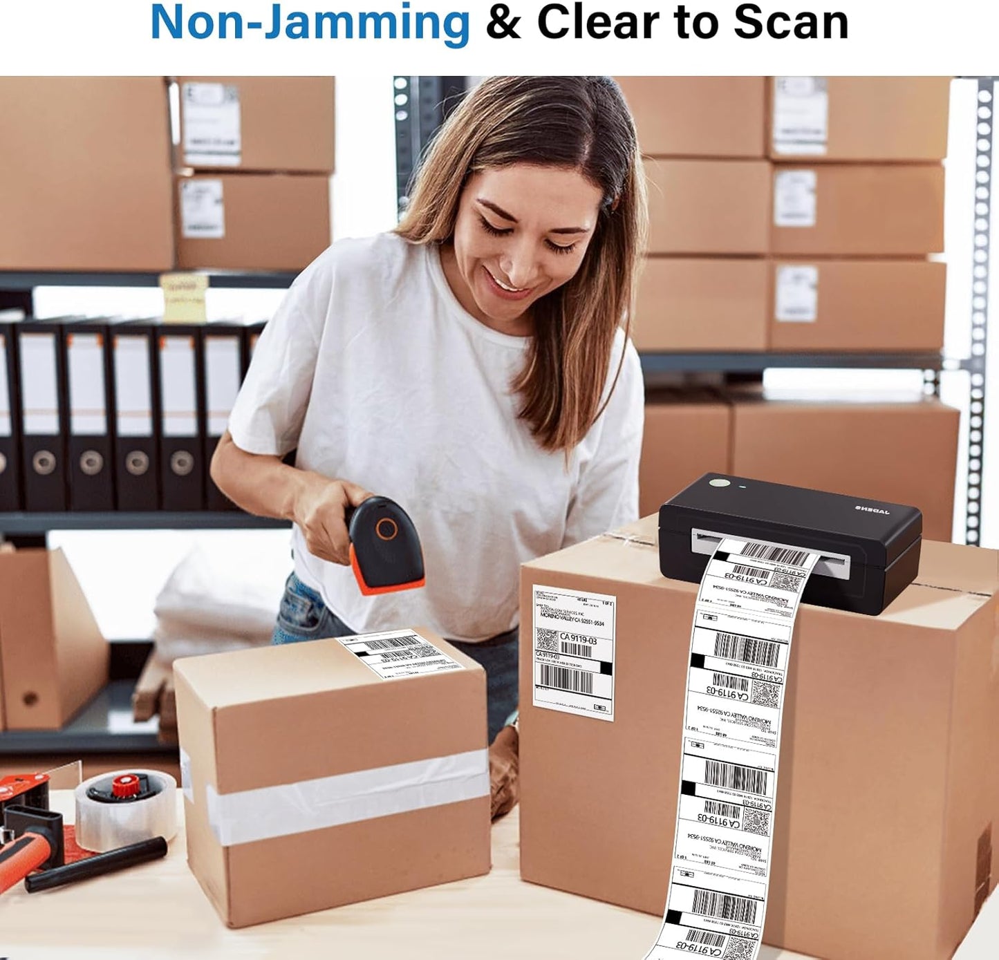 Thermal Shipping Labels 4x6-500 Labels Fan-Fold, Mailing Postage Paper for Thermal Printers, Strong Adhesive, Jam-Free, Compatible with JADENS, Rollo, Munbyn, for Office & Home