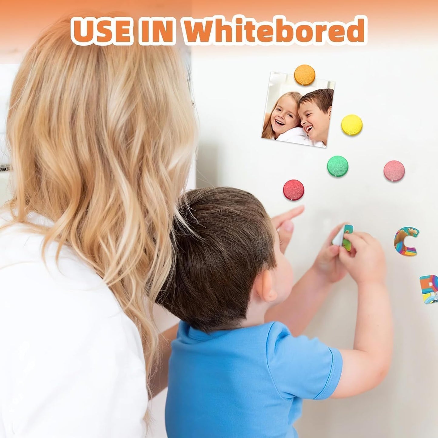 Qualsen Fridge Magnets, Cute Refrigerator Magnets for Whiteboard, Locker, Office, Classroom, Kitchen (20Pcs-Black+White)