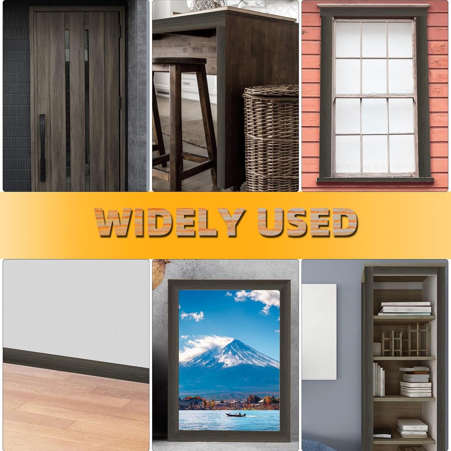 GSCIT Club Wood Grain Repair Tape, 2.4 inch X 15ft Self Adhesive Black Walnut Grain Repair Patch for Tables, Chairs, Baseboards, Doors, Windows, Floors, Handicraft DIY.