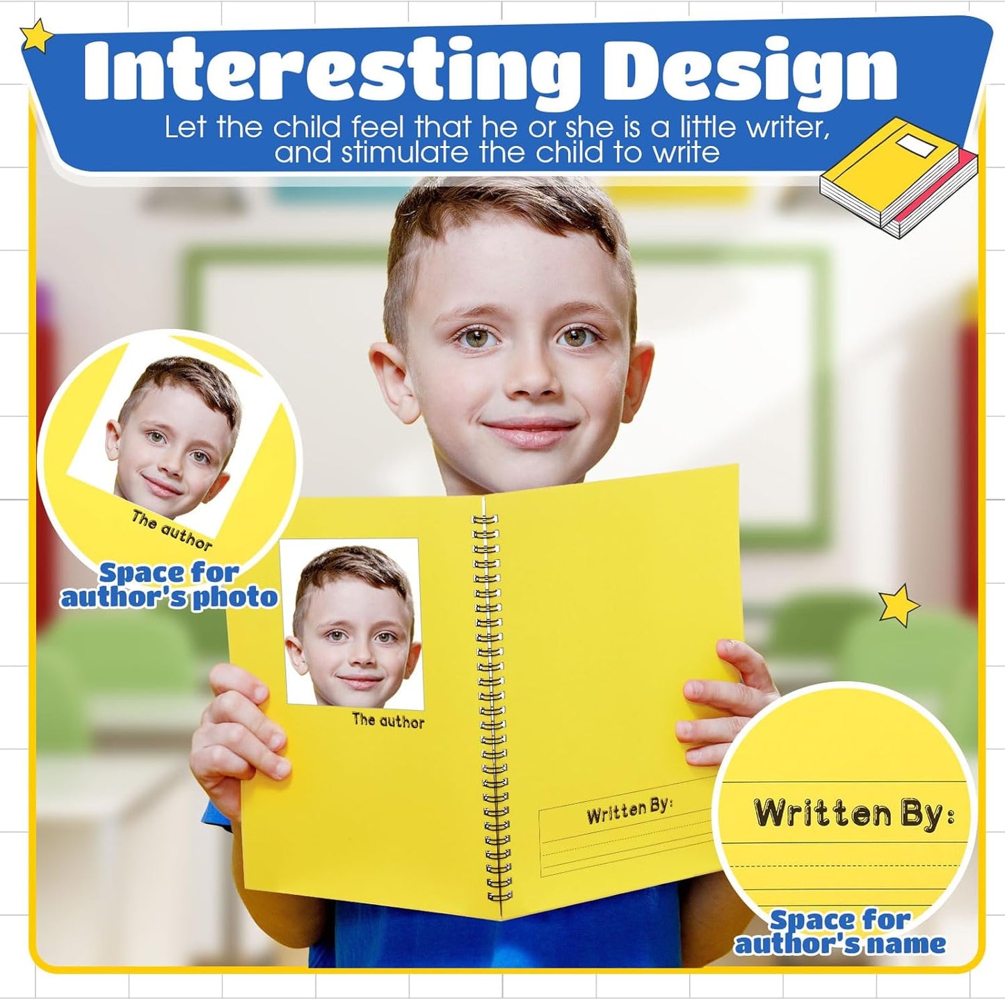 Henoyso 20 Pcs 100/50 Sheets Primary Composition Notebook K-2 Bulk Spiral Primary Journal Drawing Handwriting Practice for Kids Kindergarten 1st 2nd Back to School Supplies (Stylish Color,50 Sheets)