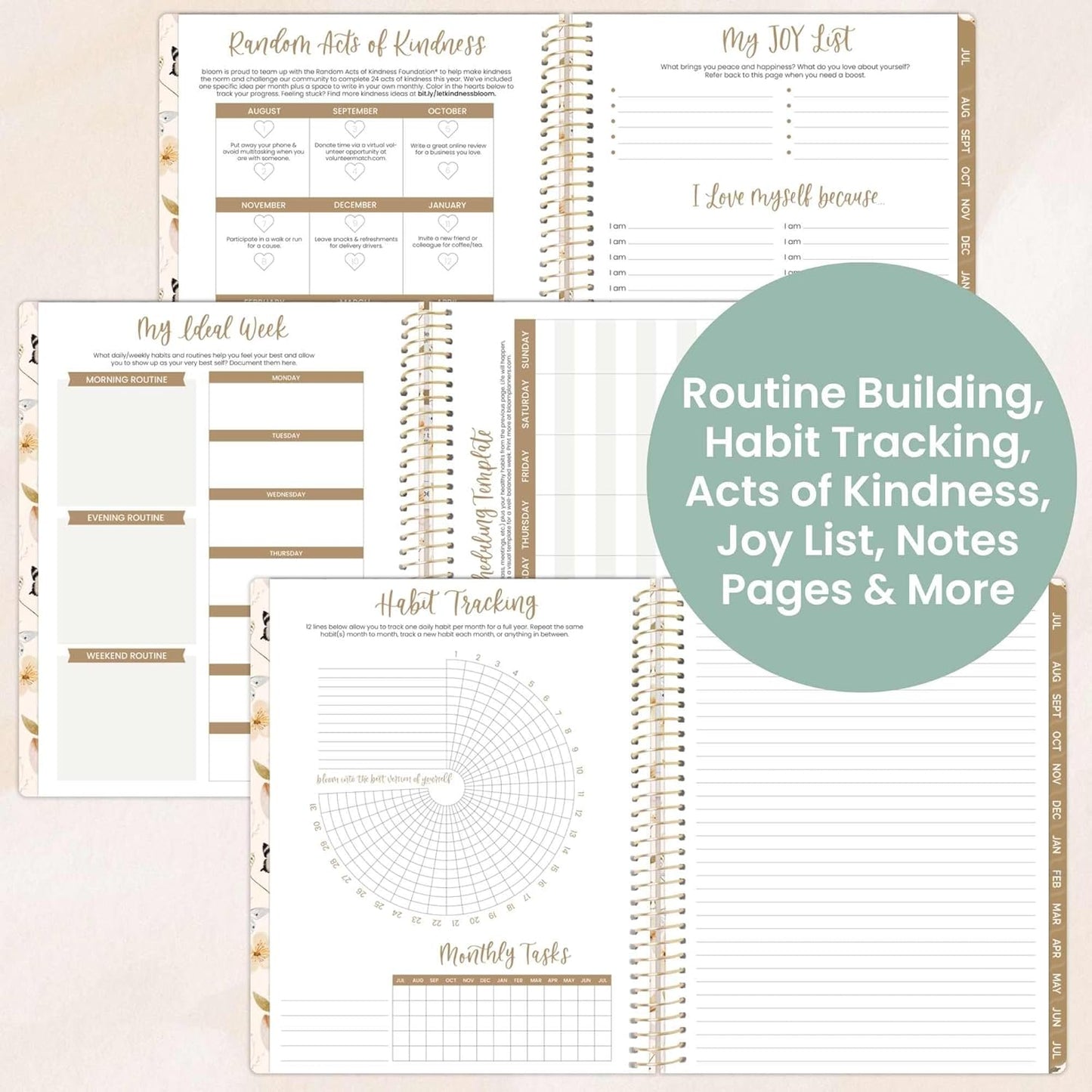 bloom daily planners 2025-2026 (8.5" x 11") Academic Year Day Planner (July 2025 - July 2026) - Weekly & Monthly Dated Agenda Organizer with Stickers & Tabs - Butterfly Garden