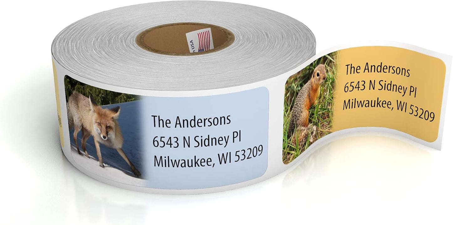 Customized Personalized Address Labels - Made in The USA by Kenco (500 Labels, Forest Wildlife)
