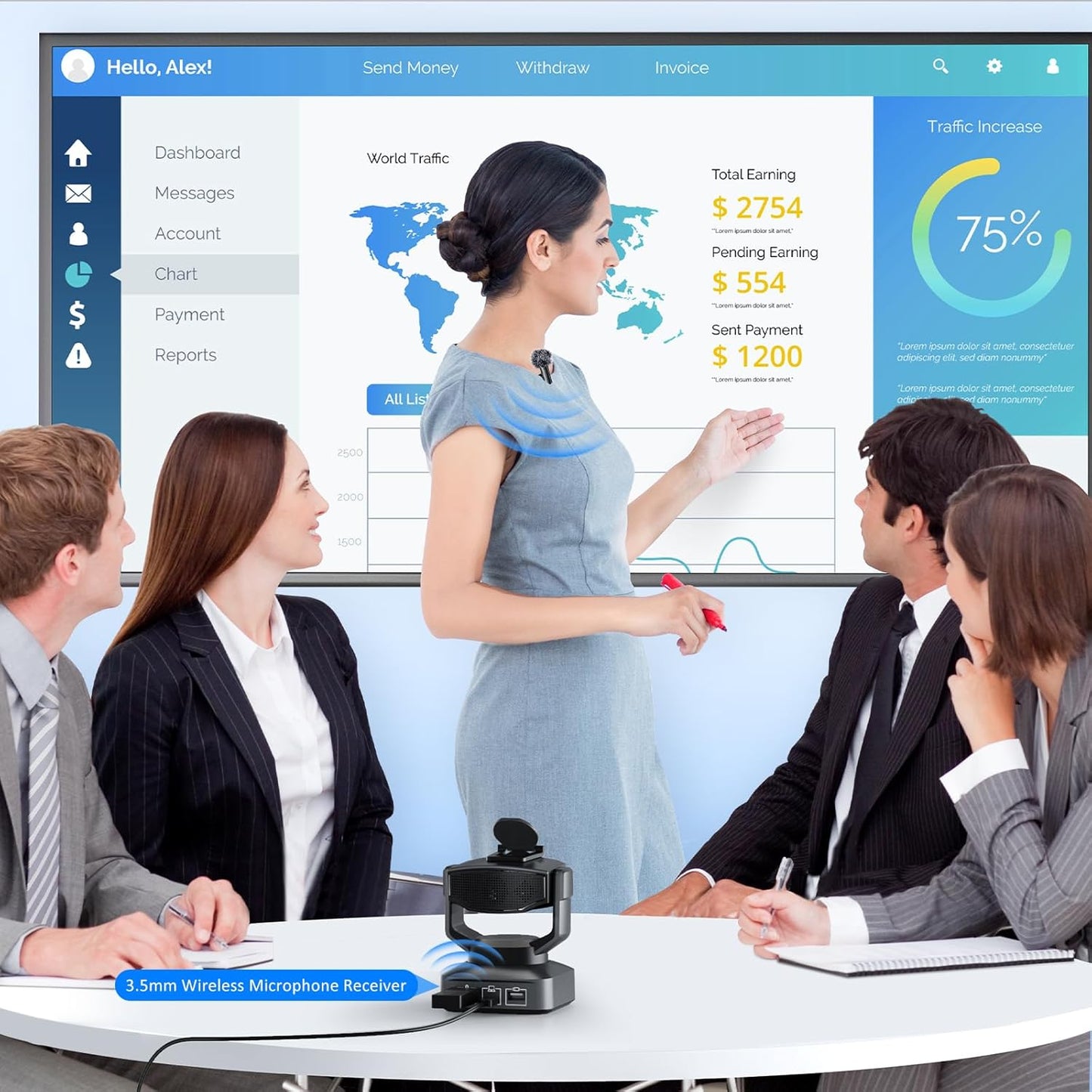 Zoom Certified, NexiGo N990 (Gen 2) 4K PTZ Webcam, Video Conference Camera System with 5X Digital Zoom, Sony_Starvis Sensor, Position Preset, Dual Stereo Mics, 3.5mm Audio Jacks for External Mics