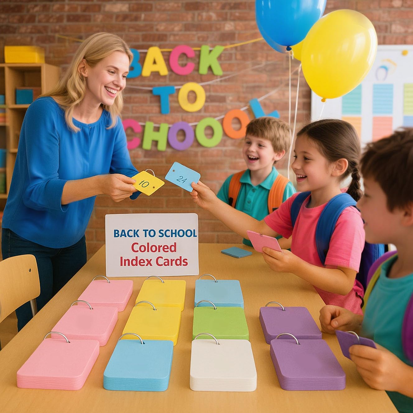 Koogel Index Cards 3x5, 480PCS, Colored Index Cards with Ring for Back to School, Heavyweight Notecard Flashcard for Studying Learning College Memory Recipe Game Teacher Classroom Supplies, 6 Colors