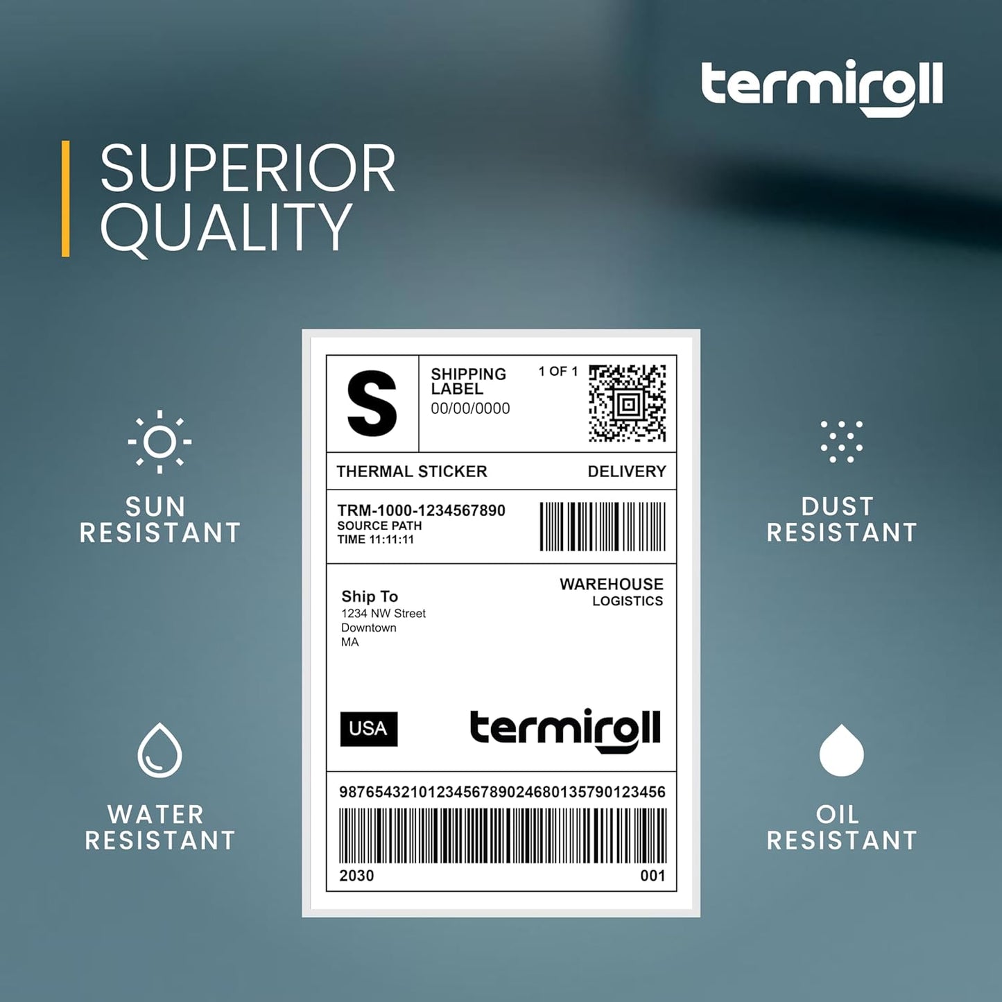 4x6 Thermal Labels – 350 Labels/Roll – Direct Thermal, Non-Perforated – Compatible with Rollo, Zebra, iDPRT, MUNBYN – Strong Adhesive, BPA-Free – Commercial Grade by TERMIROLL