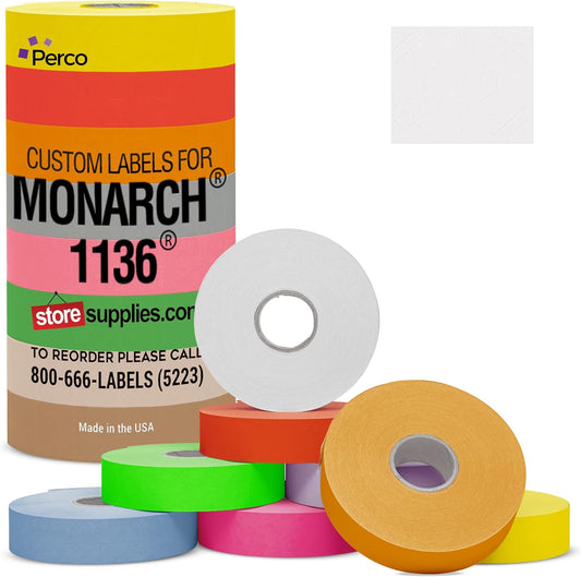 Custom Price and Date Labels for Monarch 1136 Guns - Choose Color, Font and Imprint - 3 Sleeves, 42,000 Labels