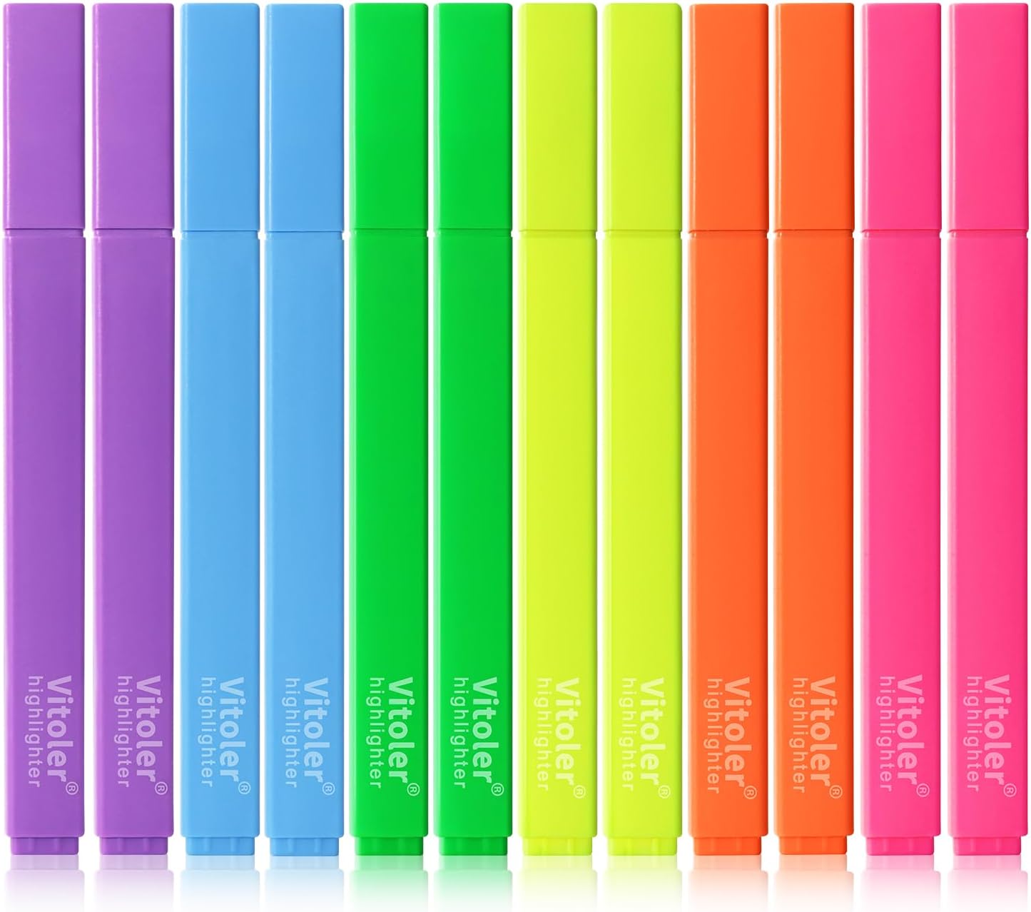 Highlighters,12pcs Aesthetic Pastel Highlighters, Chisel Tip Book Highlighter, Cute Pens with Chisel Tip, No Bleed Bible Highlighter Assorted Colors