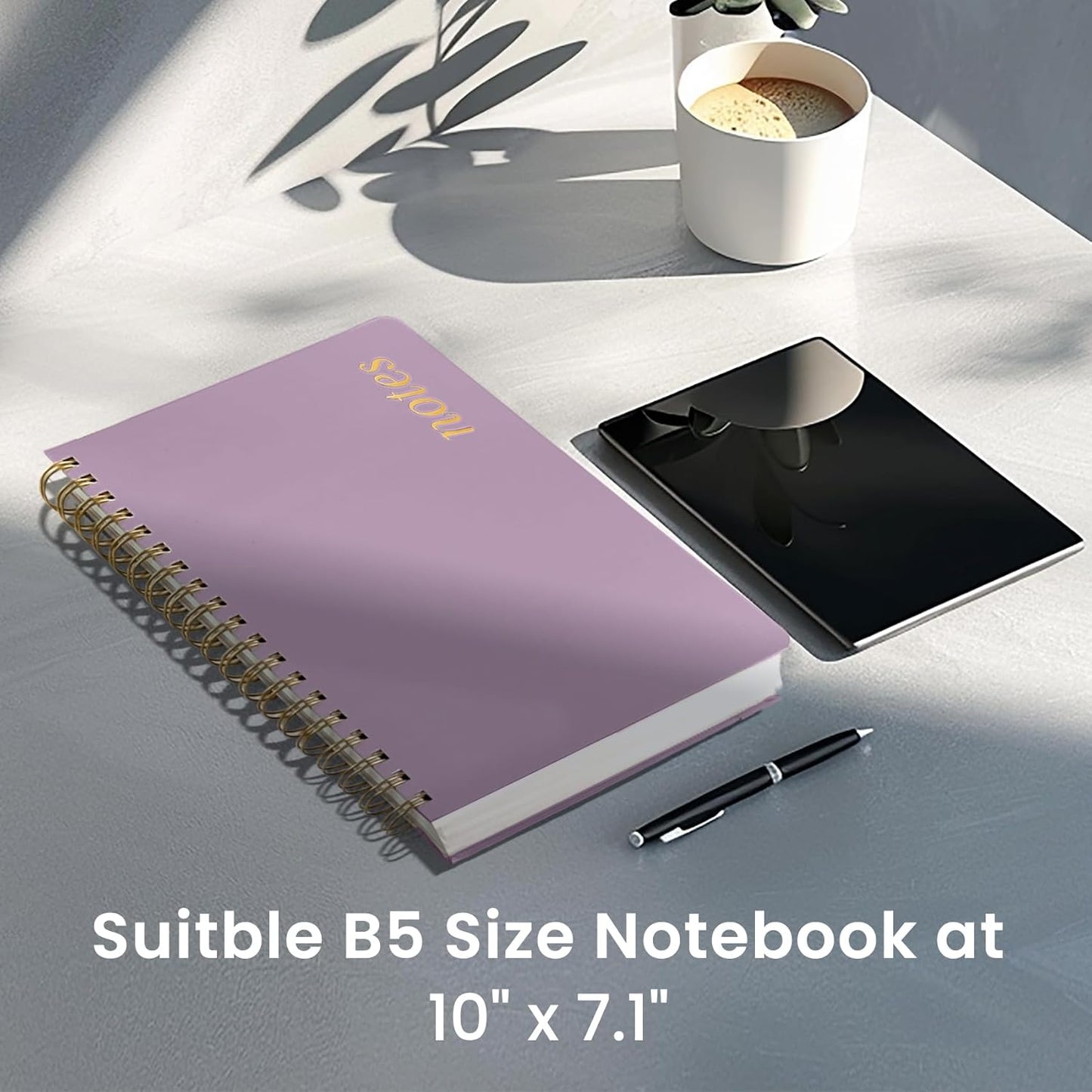 Spiral Dotted Notebook Journal for Work, 300 Pages, Thick B5 (7.1"x10") Bullet Dotted Journal for Women & Writing, Hardcover Notebook for Note Taking, Perfect for Work School Note Taking Business, Purple