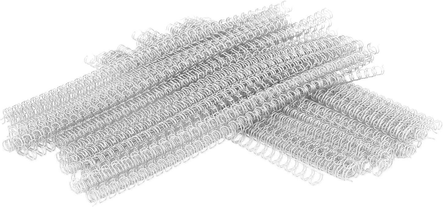 100 Pack Double Loop Wire Binding Spines, YolieraArt Wire Binding Spines, 5/8 Inch Binding Wire for Letter Size ((140 Sheet Capacity, 3:1 Pitch, Silver)