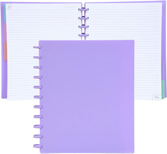 Talia Discbound Notebooks, Planner, Customizable, (Lavender w/Lavender Discs, Letter (8.5in x 11in))