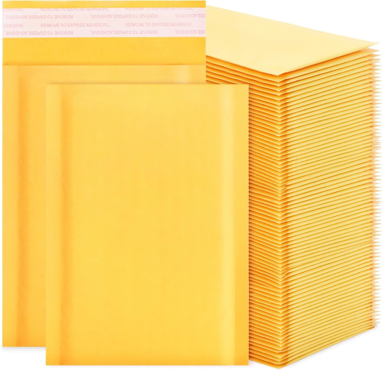 Kraft Bubble Mailers 4x7inch 100Pack Yellow Self-Seal Padded Envelopes Bubble Opaque Padded Mailers Shipping Bags for Small Businesses to Package and Mail Jewelry Cosmetics, Electronic Products, Cards