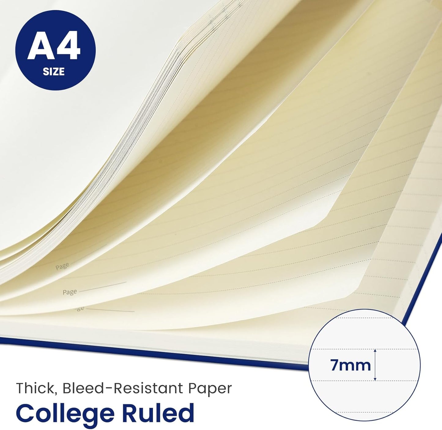 Taja Spiral Lined Notebook, 8.5"x11" Notebooks for Work, Large A4 Journal for Women & Men, College Ruled Journaling Notebook for Writing, Plastic Cover Spiral Journal, Cobalt
