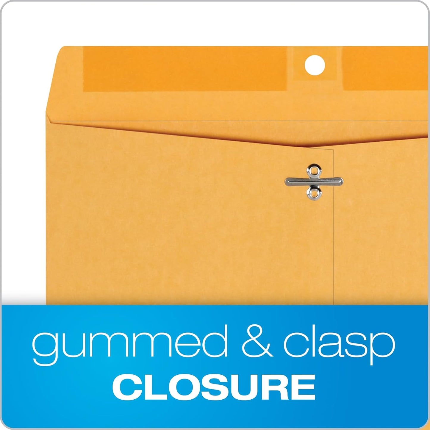 Quality Park 9-1/2" x 12-1/2" Clasp Envelopes, Brown Kraft, Gummed Flap, 100/Box (QUA37793)