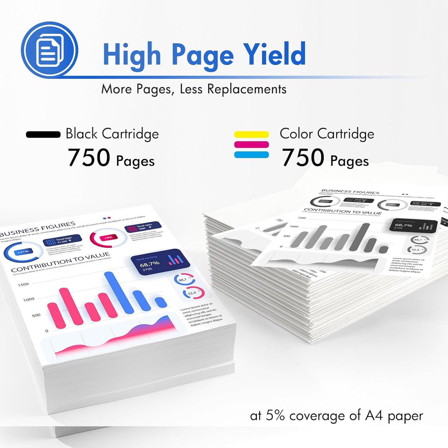 LC404XL LC404 Ink Cartridges for Brother Printer 404XL LC 404 XL for MFC-J1205W MFC-J1215W MFC J1205W J1215W - 4 Pack High Yields Black Cyan Magenta Yellow