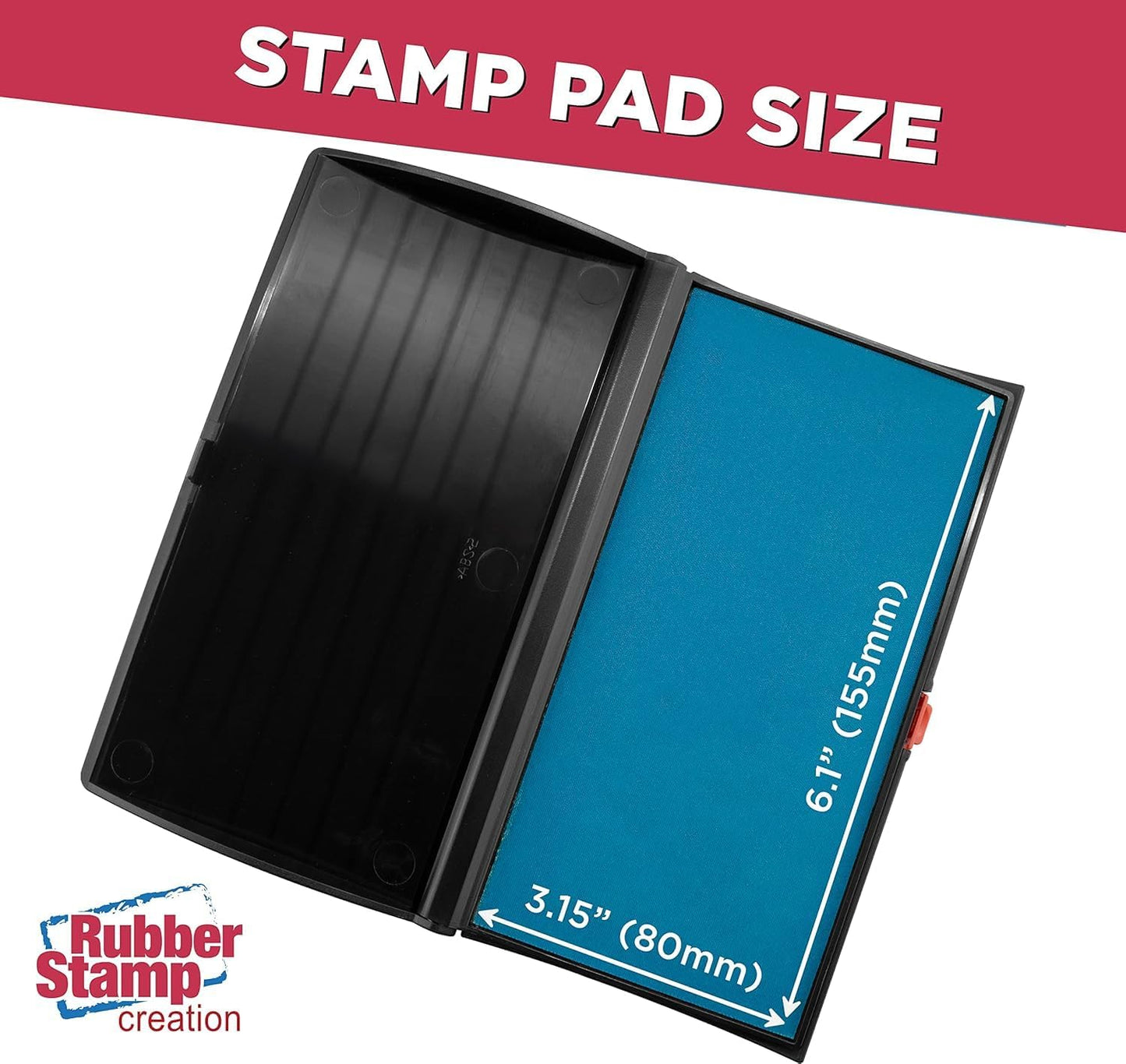 Large Premium Light Blue Ink Stamp Pad - 3" by 6" - Quality Felt Pad - Case with Closing snap