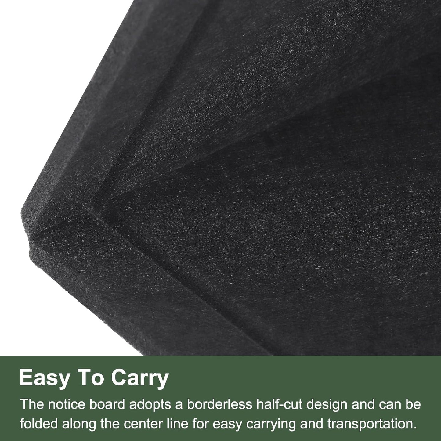 YOKIVE Felt Bulletin Board, 24 x 15.7 -Inch Foldable Decorative Pin Board Self Adhesive Felt Cork Board with 20 Pushpins, Great for Wall, Photo Display, Paste Note, Schedule(Black)