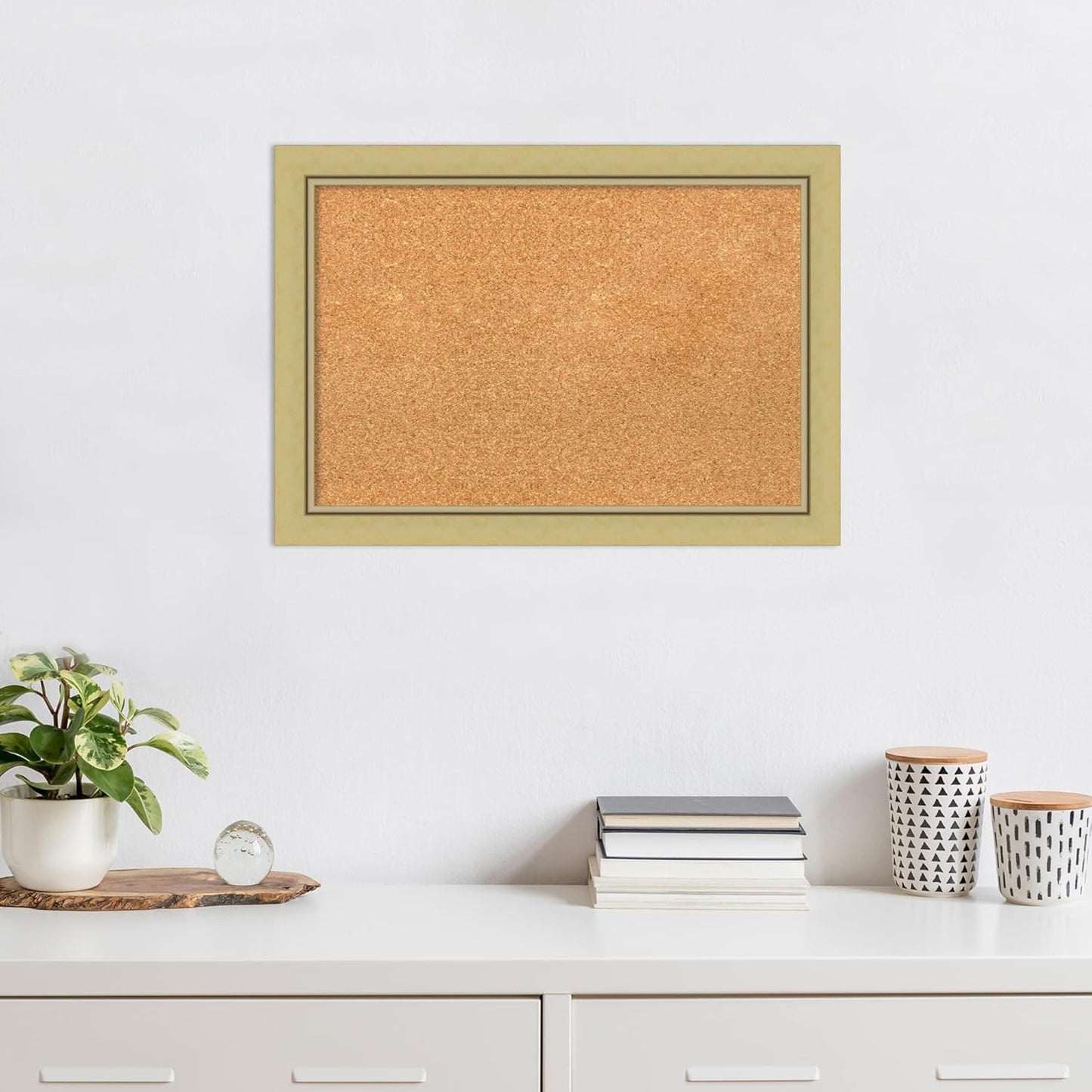Amanti Art Natural Cork Board for Wall, 19x27 Vision Board with Gold Frame, Medium Corkboard Office Decor for Home Organization, Casual Corkboard Pinboard to display items for home organization