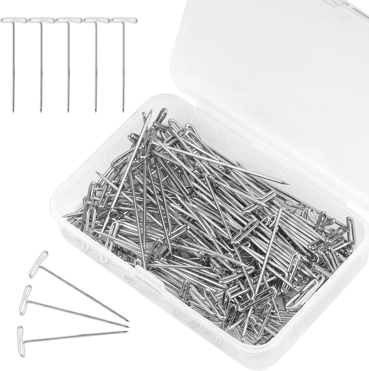 1Inch 120 Pcs T Pins, Sewing Pins for Wigs, Blocking Knitting, Modelling, Wig Making and Crafts, Stainless Steel Head Pins for Sewing and Craft, Jewelry Making