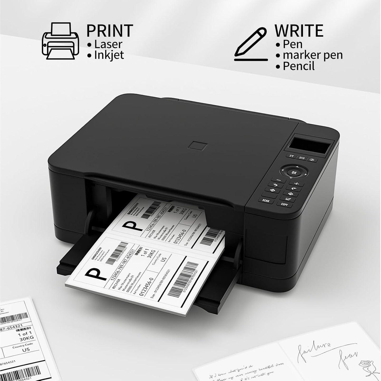 Coopaty Half Sheet Shipping Labels 8.5" x 5.5" Sticker Labels for Laser & Ink Jet Printers, 2 Per Page Self Adhesive Mailing Labels for Packages (8000 Labels)