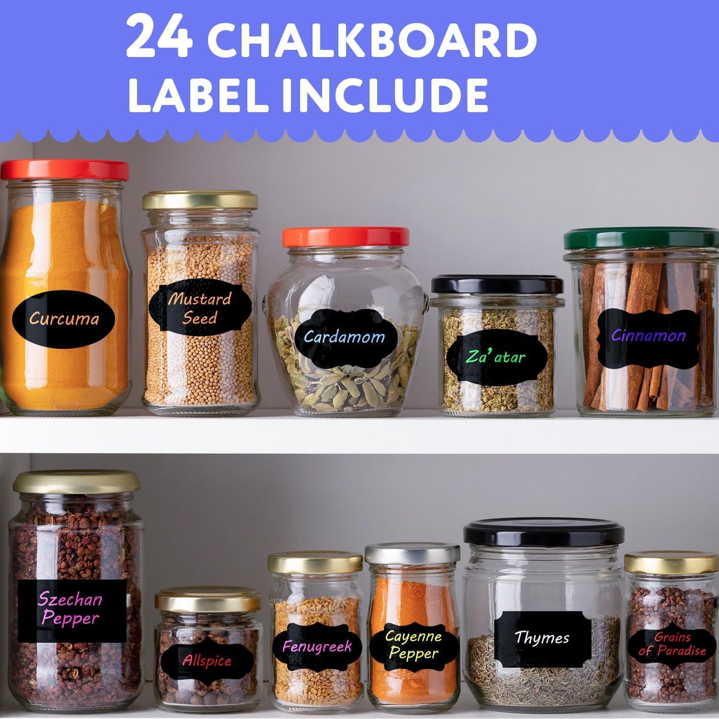 TFIVE Chalk Markers - 8 Color Chalk Pens and 24 Labels - Dry & Wet Erase, Reversible Tip, for Chalkboards, Signs, Windows, Blackboard, Glass, Mirrors, Liquid Chalk