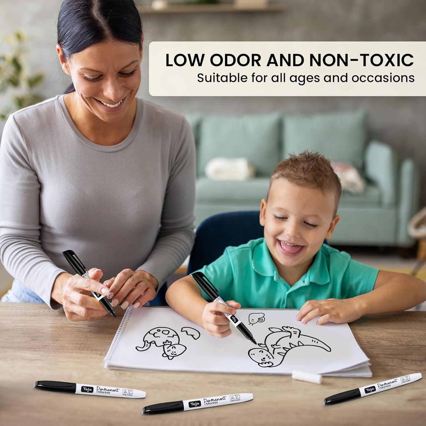 Permanent Markers Fine Tip, 96 Pack Black Quick-Drying and Fade-Resistant Permanent Markers Bulk Set for Writing and Drawing on Wood, Plastic, Metal, Glass, Stone, Ideal for Office School Supplies