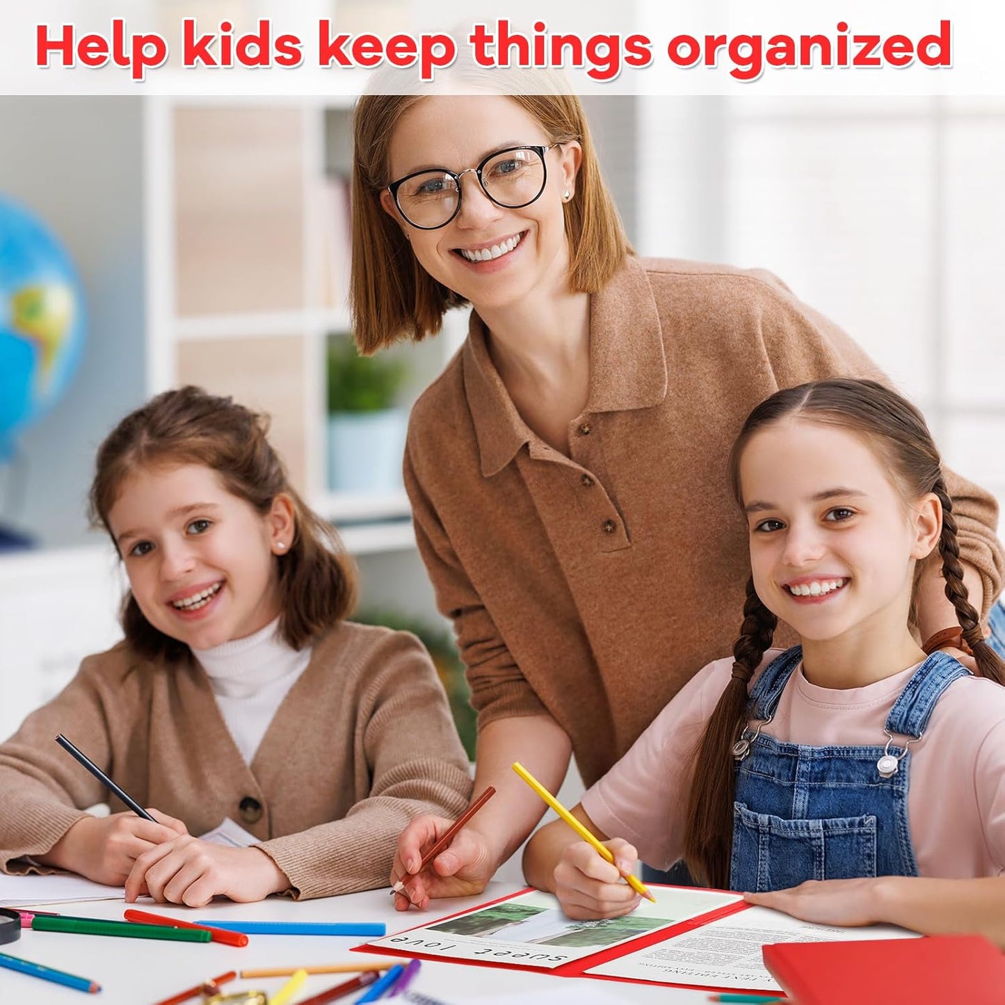 Henoyso 72 Pcs Plastic Take Home Folders with 2 Pockets Parent Teacher Classroom Communication Homework Folder for Students Parent Teacher Connect (Red)