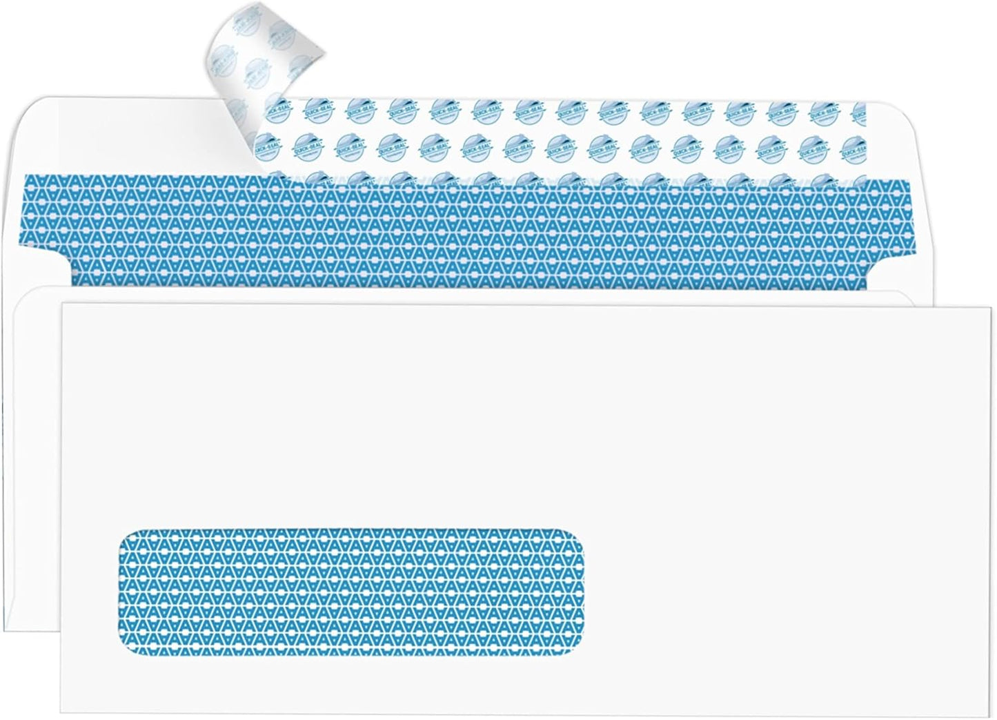 Aimoh #10 Single Left Window Self-Seal Security Tinted Envelopes, 4-1/8 X 9-1/2 Inches, 24 LB Premium Quality - 100 Count Box (35221)