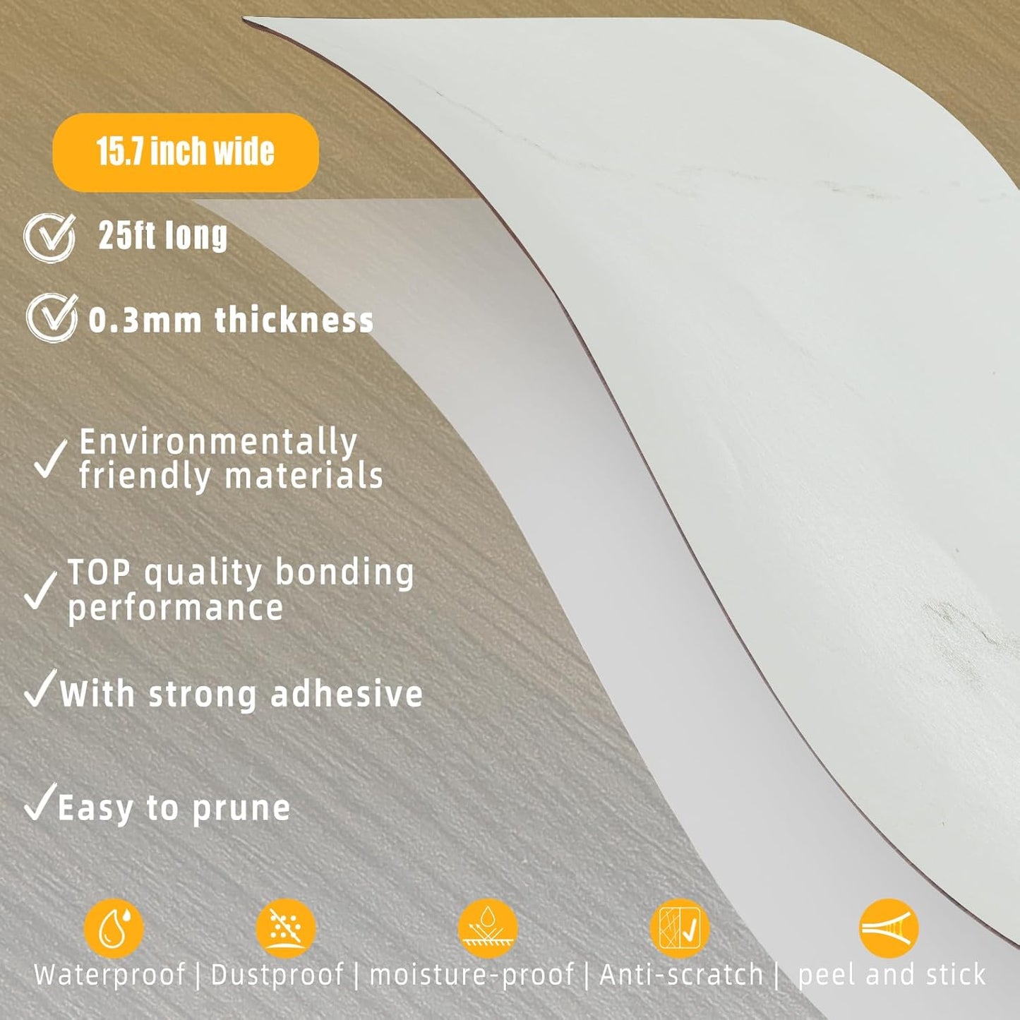 GSCIT Club Wood Grain Repair Tape, 15.7 inch X 25ft Self Adhesive Marble Grain Repair Patch for Tables, Chairs, Baseboards, Doors, Windows, Floors, Handicraft DIY.