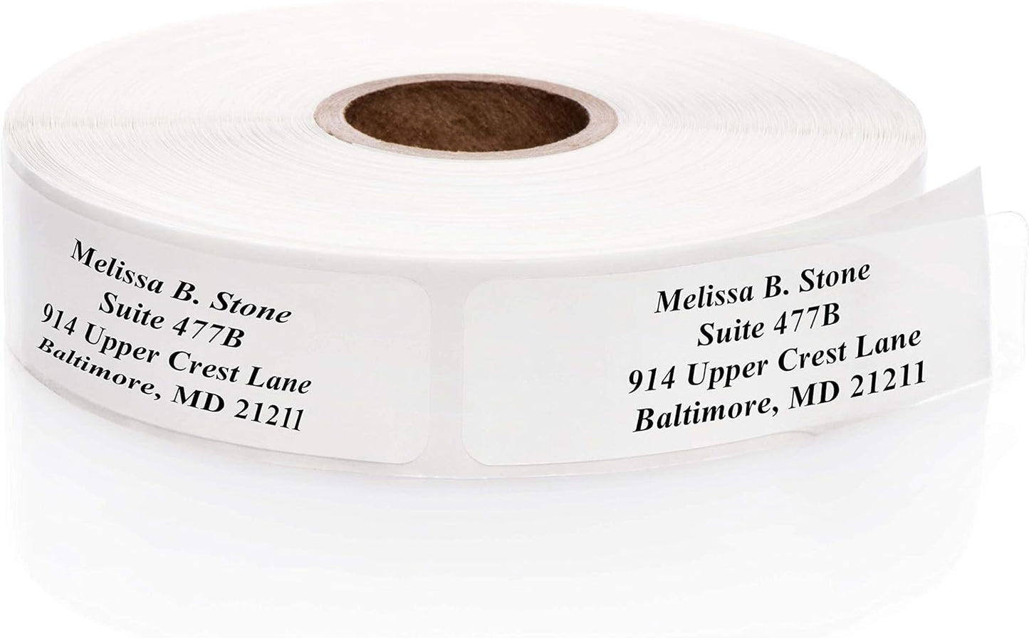 Clear Personalized Return Address Labels Without Dispenser - Roll of 500 Custom See Through Transparent Stickers