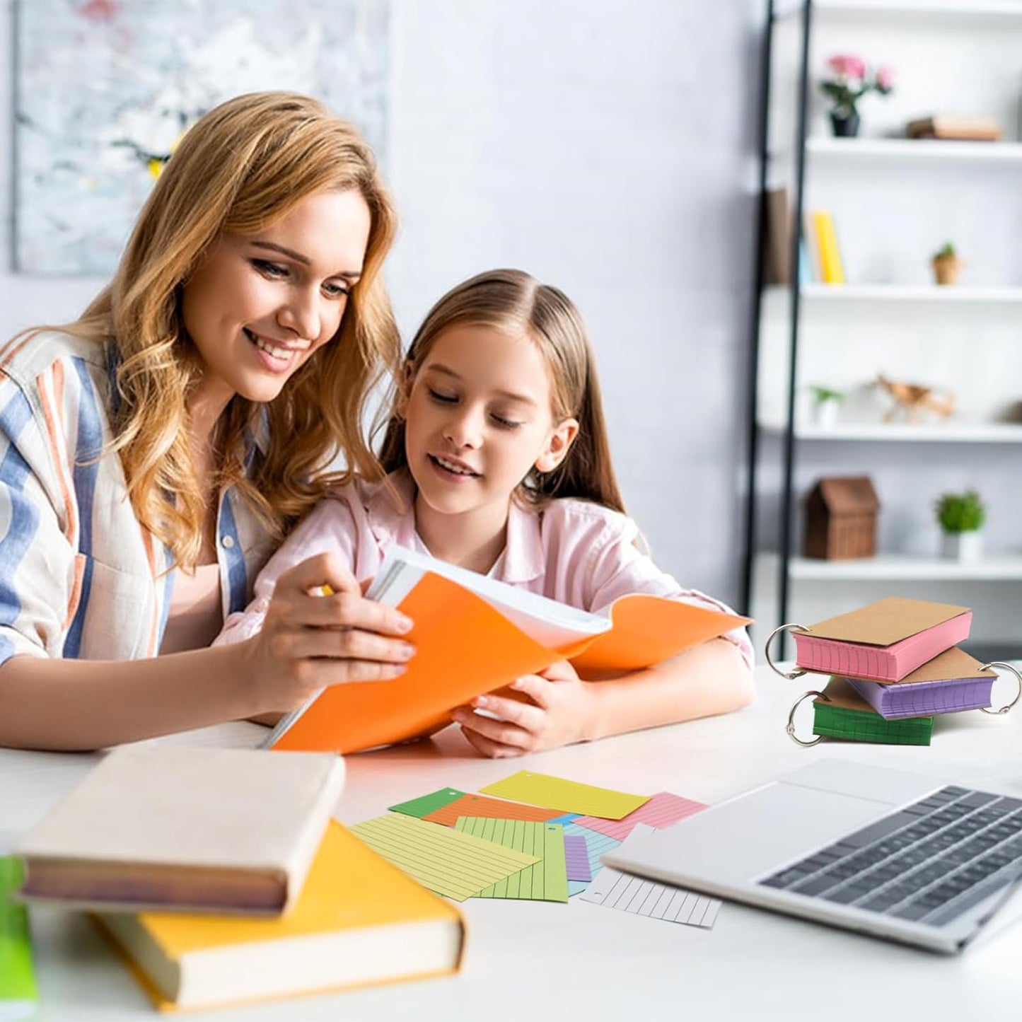 800 PCS Index Cards 3x5 Inches Colored Flash Cards with Ring, Punched Lined Flashcards Ruled Index Cards Notecards Study Cards Heavy Note Cards for Studying, Learning, School, College, Memory