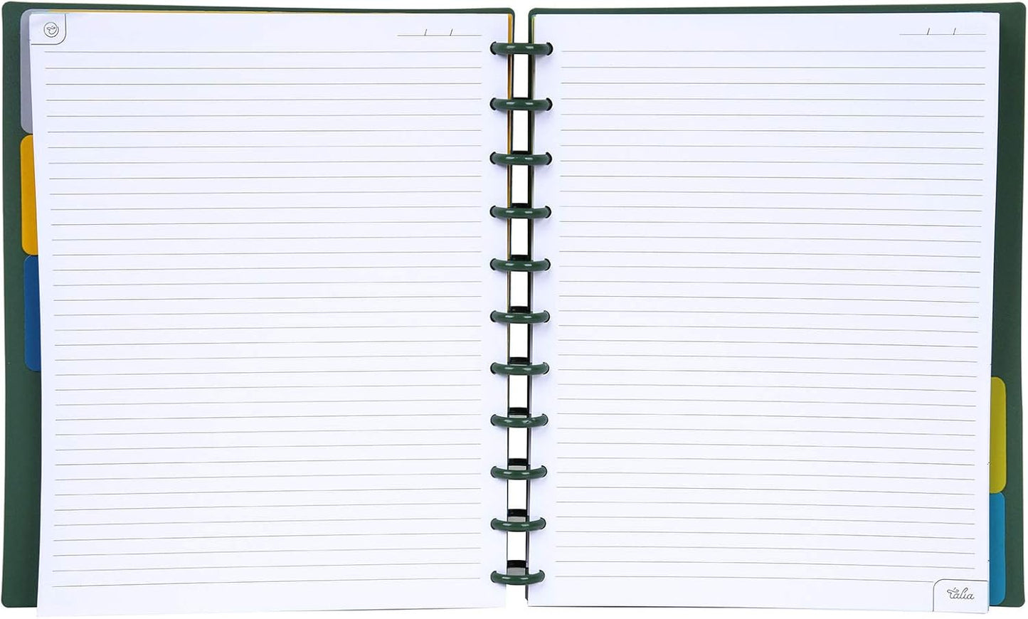 Talia Discbound Notebooks, Planner, Customizable, (Green Olive w/Green Olive Discs, Letter (8.5in x 11in))