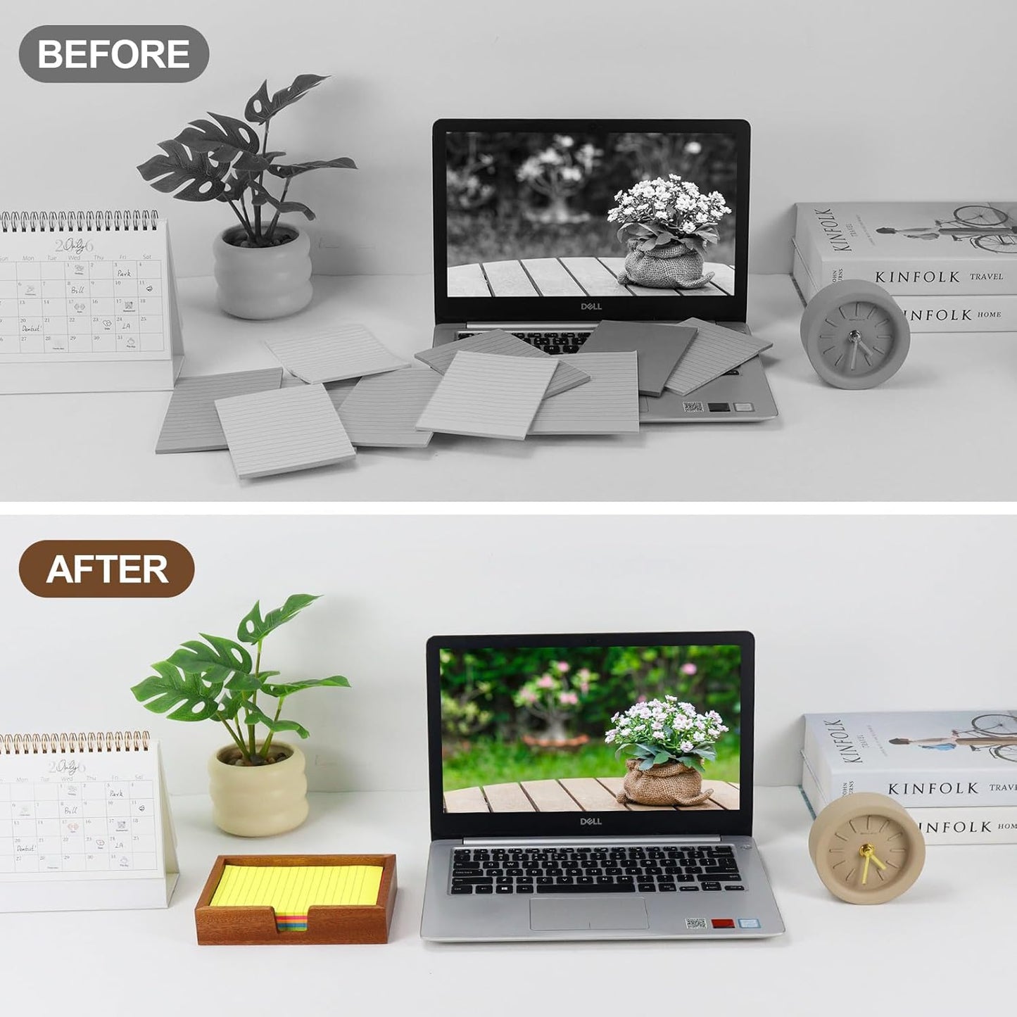 MultiBey Sapele Wooden Sticky Note Holder, 4x6 Self -Sticky Note Pad Holder, Wood Post it Note Dispenser Memo Pad Holder, Desktop Accessories Organizer for Desk Office School Home