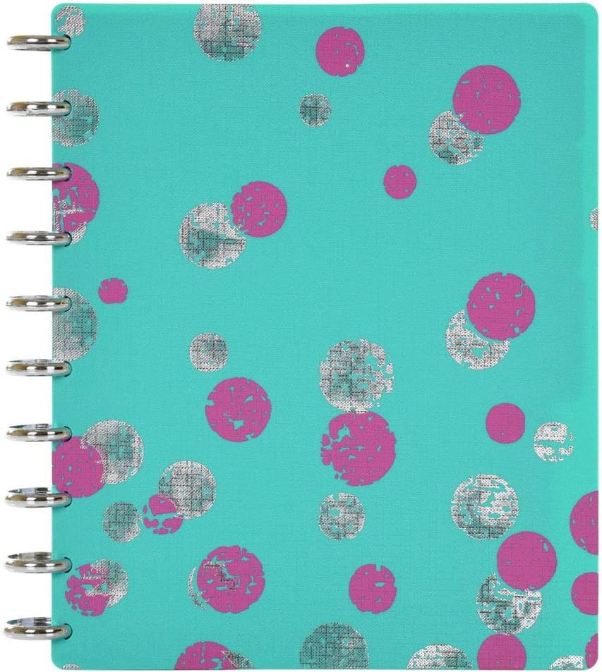 Talia Discbound Notebooks, Planner, Customizable, (yBounce Taffy w/Aluminum Silver Discs, Midsize (7.5in x 9.75in))
