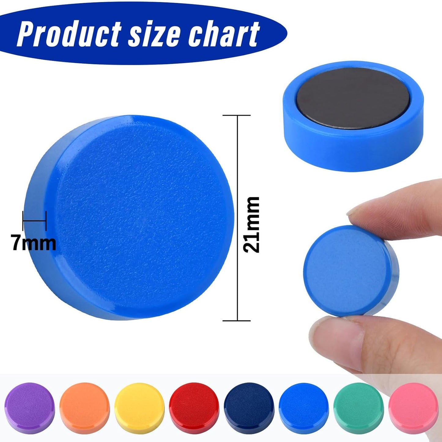 80 Pack Small Fridge Magnets,20MM Colorful Round Magnets for Whiteboard, 8 Colors Refrigerator Magnet,Small Cute Magnet for Decorative Locker Kitchen Office