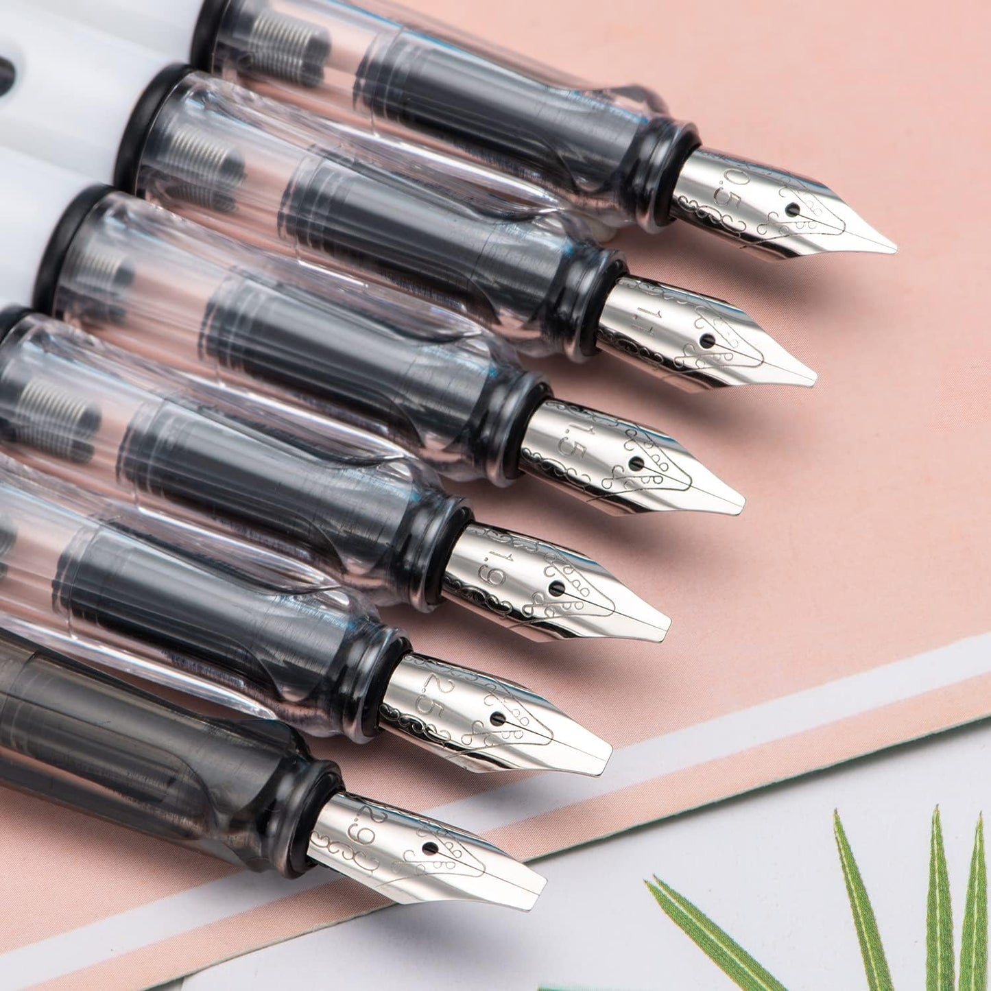 Lanxivi Calligraphy Fountain Pen Set, 6 Assorted Tip Sizes and Color for Art Drawing and Writing Signature