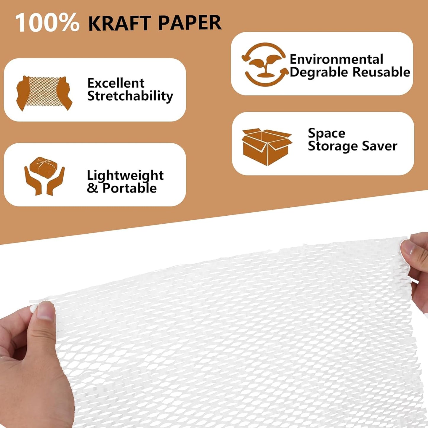 Honeycomb Packing Paper, 12" x 200' Packing Paper Substitute Alternative for Bubble Cushioning Wrap for Moving Shipping Packaging, Recyclable Moving Supplies Bubble Packing Wrap Roll-White