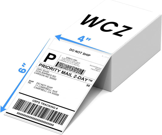 4x6 Thermal Shipping Labels for Thermal Printers - 500 Thermal Labels, Commercial Grade, Compatible with Multiple Thermal Shipping Label Printer, Ideal for E - Commerce & Logistics Business, White