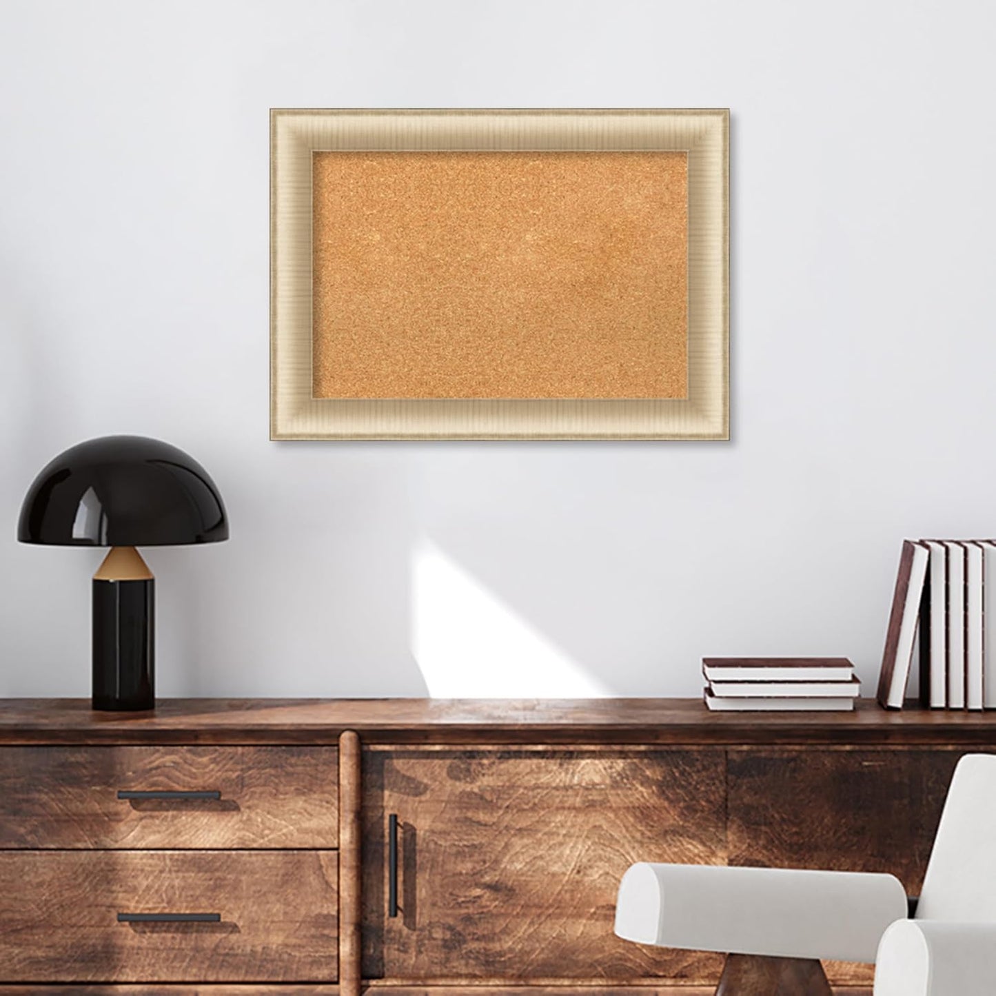 Amanti Art Natural Cork Board for Wall, 21x29 Vision Board with Gold Frame, Medium Corkboard Office Decor for Home Organization, Casual Corkboard Pinboard to Display Items for Home Organization in