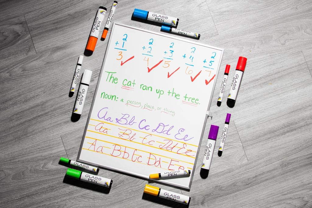 Glass Pen Window Marker: Liquid Chalk Pens for Glass, Whiteboard Markers with Washable Paint - Graduation, Car Windows, Mirror Pen, Storefront, Wedding, Parade, Party & Holiday (Pink, Fine Tip)