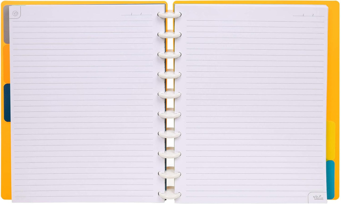 Talia Discbound Notebooks, Planner, Customizable, (BBQ Mustard, Midsize (7.5in x 9.75in))