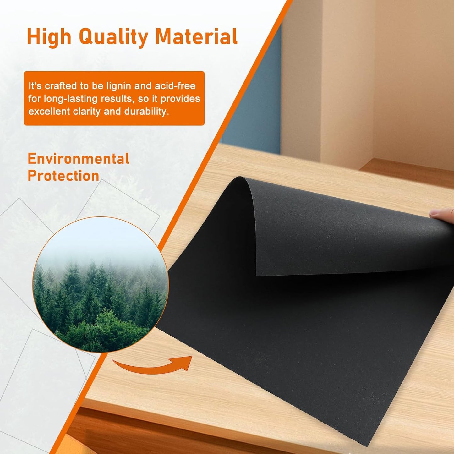 40 Sheets Black Cardstock 8.5 x 11 Printer Paper, 75lb Heavyweight Black Construction Paper Card Stock for Invitatins, Crafting, Memus, DIY Making Cards, School Scrapbooking