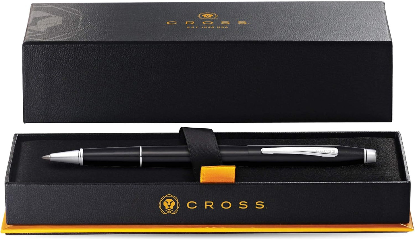 Cross Classic Century Refillable Ballpoint Pen Presented in a Luxury Gift Box - Medium Point, Black Ink, Black & Chrome