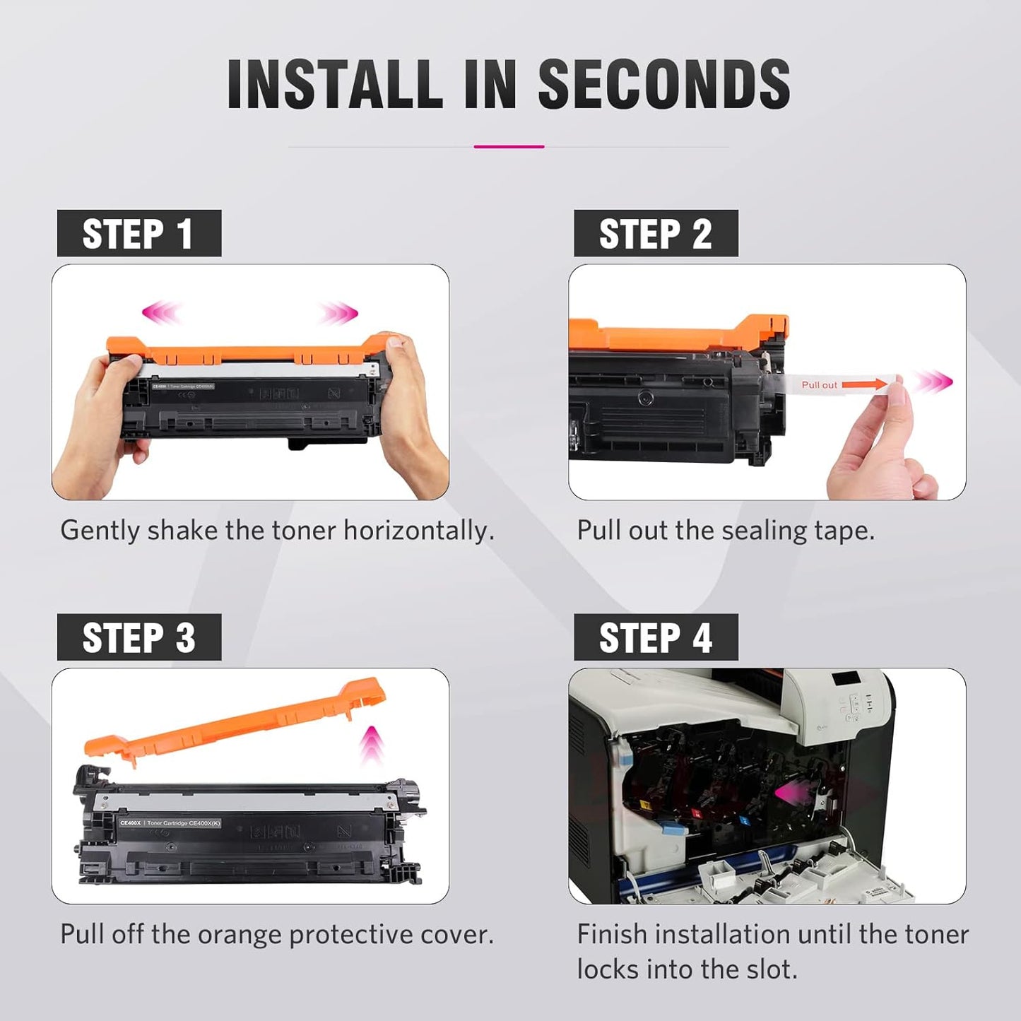 Compatible Toner Cartridge Replacement for HP 507X 507A CE400A CE400X CE401X CE402X CE403X use for HP Laserjet Enterprise M570dn M551dn M551n M575dn M551xh M570dw Printer (KCMY, 4-Pack)