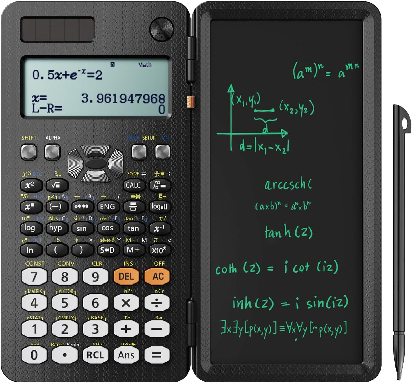 Scientific Calculator with Notepad 991ES Black Science Calculator with Writing Tablet Foldable Scientific Calculators for High School College Students School Supplies