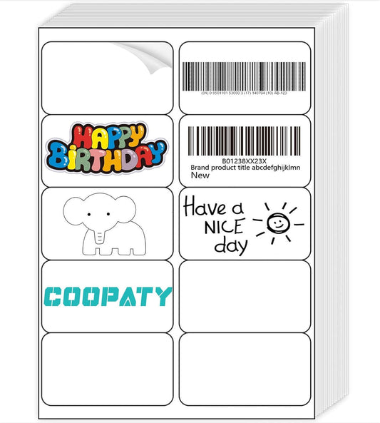 Coopaty 2"x4" Shipping Labels, FBA 10 Up Address mailing Label, White Sticker Address Label for Laser/Inkjet Printer (500 Sheets, 5000 Labels)